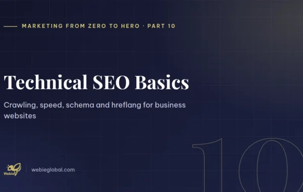 Technical SEO basics for business websites - Webie Global series cover