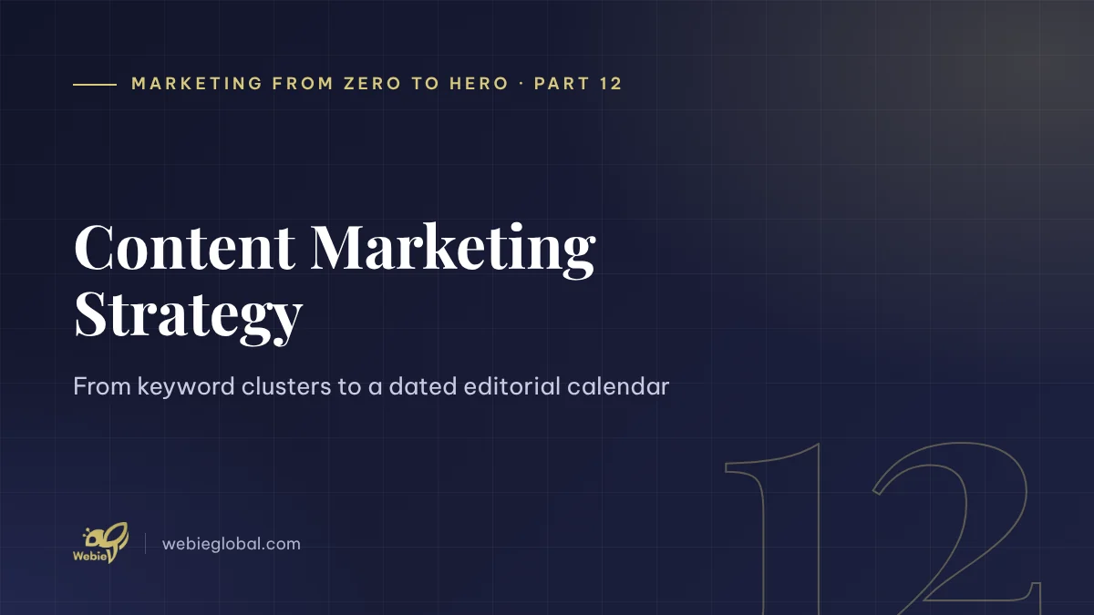 Cover image for a content marketing strategy and editorial calendar guide